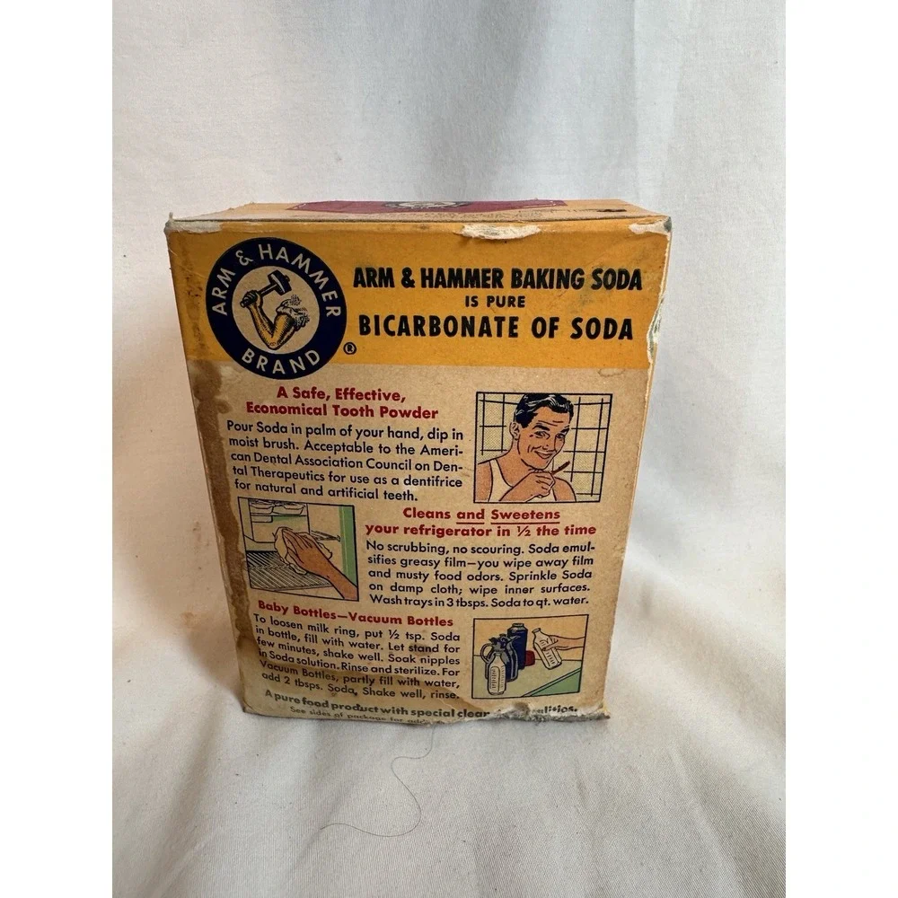 Vintage Arm & Hammer Church & Co Baking Soda Box 1 lb‎ 1950s Advertising
